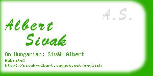 albert sivak business card