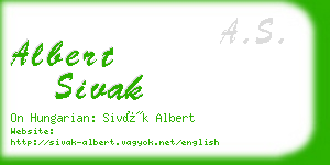 albert sivak business card